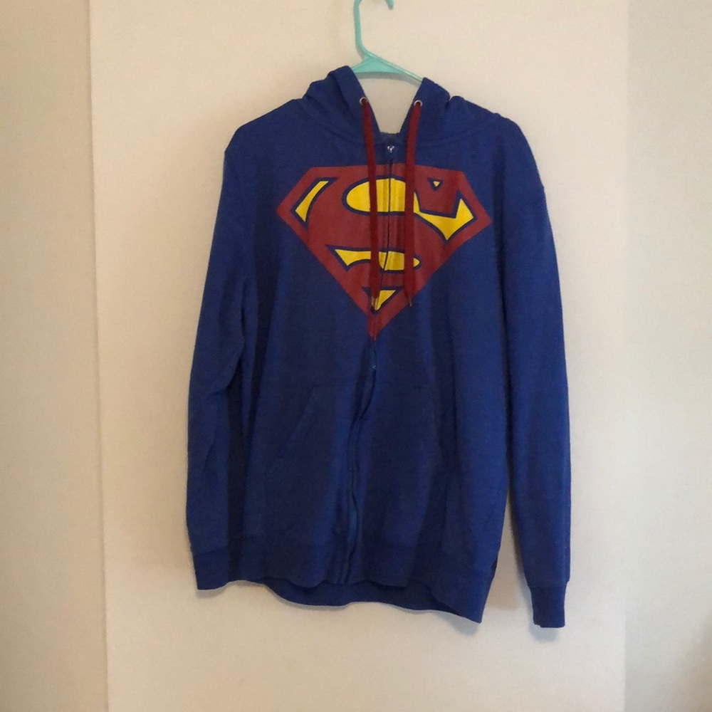 Superman zip up hooded sweatshirt